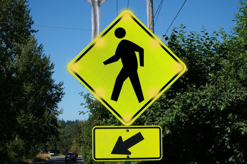 Pedestrian Crossing Sign Blinking LED Sign - Alert Lighting Co