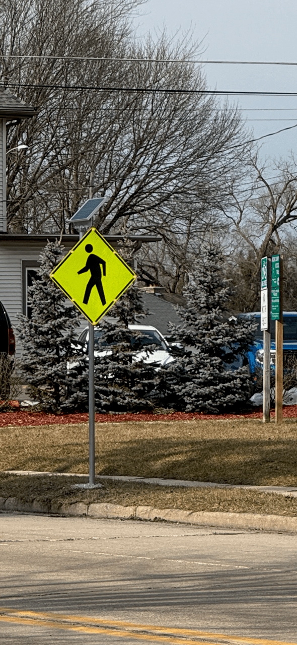 Pedestrian Crossing Sign Blinking LED Sign - Alert Lighting Co